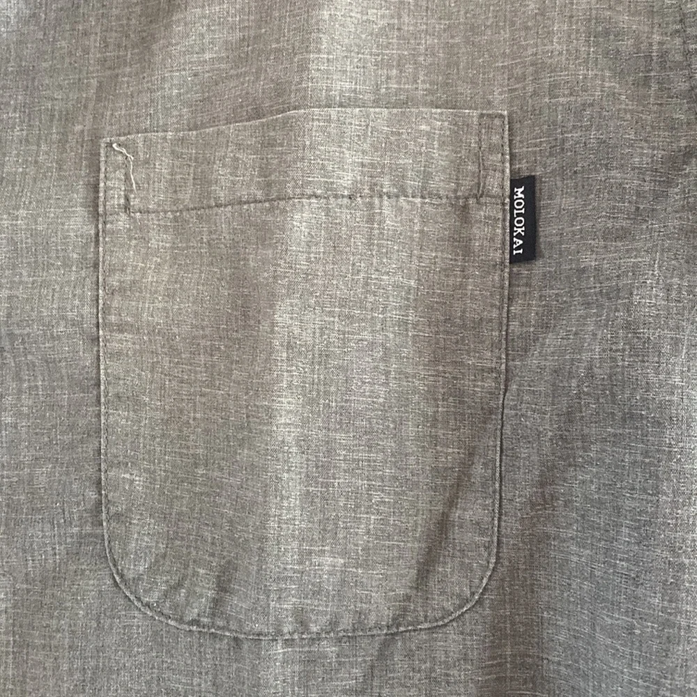 Molokai‎ surf gray button up short sleeve shirt size L - Picture 3 of 3